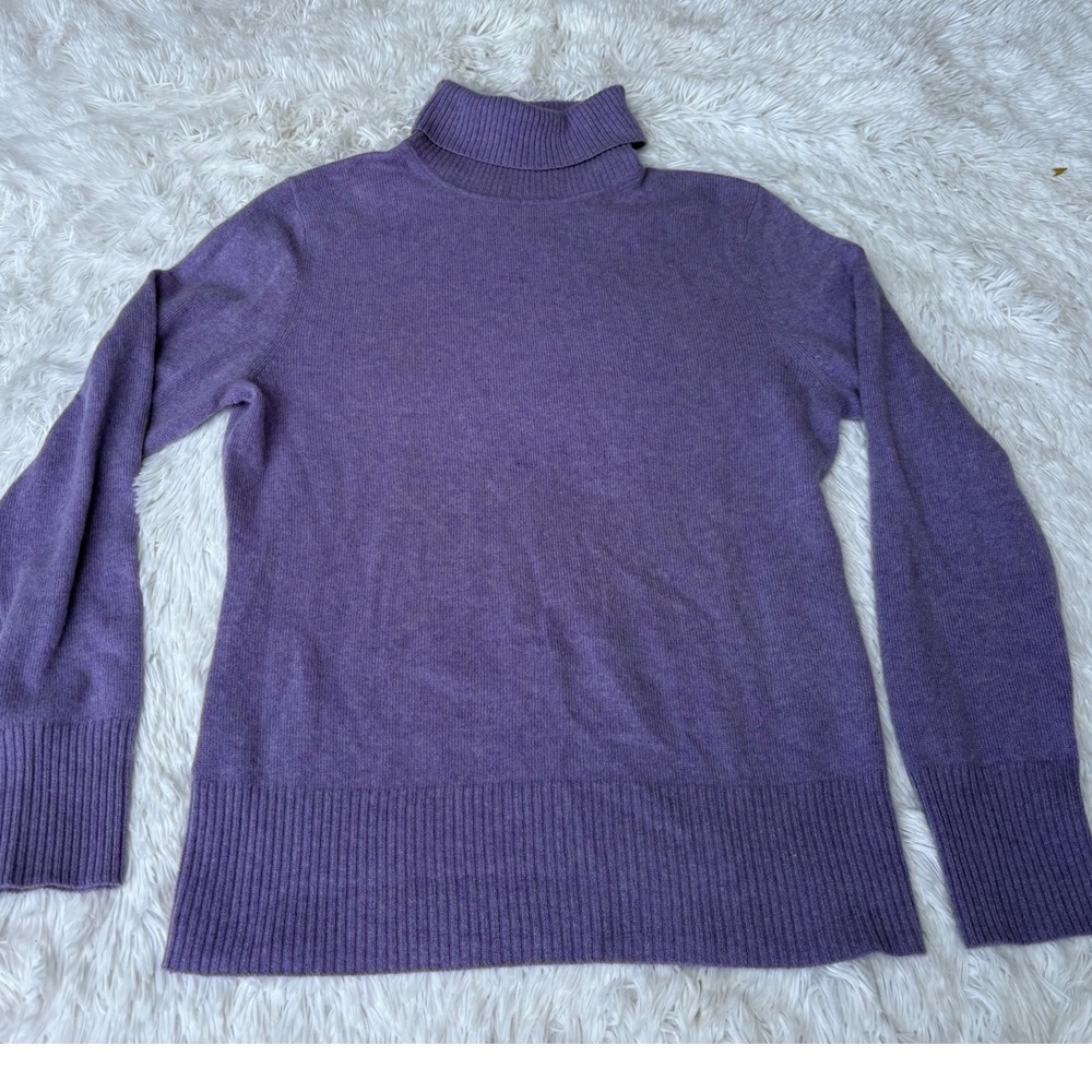 Apt. 9 Purple 100% Cashmere Turtleneck Sweater Womens Medium Pullover